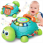 Jyusmile Baby Toys 6 to 12 Months, Musical Turtle Crawling Baby Toys for 12-18 Months, Early Learning Educational Toy with Light & Sound, Birthday Toy for Infant Toddler Boy Girl 7 8 9 10 1