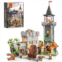 FUNWHOLE Medieval Watchtower Lighting Building-Bricks Set - Guardiance Castle with Soldier Farmer Minifigures Collectible Display Set 1625 Pcs for Adults and Teen