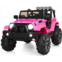 Costzon Ride On Car, 12V Battery Powered Electric Ride On Truck w/Parental Remote Control, LED Lights, Double Open Doors, Safety Belt, Music, MP3, Spring Suspension (Pink)