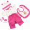 TUTU Deep Pink Reborn Baby Dolls Clothes for 16-18 Inch 5 Pieces Reborn Doll Baby Girl Clothing Set