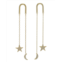 Argento Vivo Paperclip CZ Star Drop Chain Earrings
