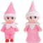 JHBEMAXS Mini Baby Elft Set Kindness Twins Craft Tiny Babies Doll Decoration Accessories Toys for Girls Boys Kids Adults (Pack of 2 Pieces Pink)