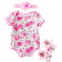NPK collection Rose Pattern Romper Clothes Set for 20-23 Reborn Newborn Baby Doll
