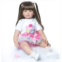 TERABITHIA 24inch 60cm Big Size Silicone Vinyl Reborn Toddler Princess Girl Doll Rainbow Dress Stuffed Cloth Body Newborn Dolls That Look Realistic Child Xmas Birthday Gift