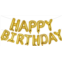 PIGETALE Gold Happy Birthday Banner, 16 Inch Mylar Foil Letters Birthday Sign Banner Balloon Reusable Inflatable Party Decor and Event Decorations for Kids Boys Men Adults Ecofrien