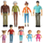Beverly Hills Sweet Lil Family Dollhouse People Set of 9 Action Figure Set - Grandpa, Grandma, Mom, Dad, Sister, Brother, Toddler, Twin Boy & Girl
