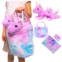 Little Jupiter Mommy & Baby Unicorn Gift for Girls 4 - 5 - 6 - 7 yrs - Stuffed Animal Set w/ 2 Purple Plush Toys - Rainbow Purse Bag, Doll Pillow, Blanket, & Birth Certificate Plushies for Birthd