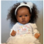 Eoieov Black Reborn Baby Dolls Silicone Baby Doll 22 in for Kids Girls Realistic Lifelike Baby Dolls Black Toddler Girls with Accessories,White Dress