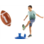 HearthSong Jumbo Sized Inflatable Football with Kickoff Tee, 23 L x 11 W, Includes Ground Stakes, Ages 3 and Up