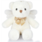 HyDren Angel Bear Plush Stuffed Animal with Wings White Bear Dolls for Boys Girls Birthday Gift (Ribbon Bow, 10 Inch)