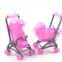 Toddmomy 2Pcs Miniature Stroller Toy Dollhouse Miniature Baby Carriage Plastic Dollhouse Furniture Nursery Doll House Accessories