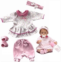 TatuDoll Reborn Baby Doll Clothes 17 inch Girl Outfit for 16-18 inch Reborn Newborn Doll Girl Baby Clothes 4pcs