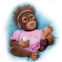 The Ashton - Drake Galleries So Truly Real Cooing Cora Vinyl Baby Monkey Doll with Custom Ruffled Romper & Magnetic Pacifier Featuring Hand-Applied Mohair