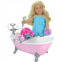 Sophias Pink Classic Claw Foot Bathtub with Shower Cap, Terry Dress and Shower Accessories Set for 18 Dolls, Light Pink and Blue