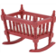 Agatige Miniature Baby Crib, Red Wooden Handmade Simulation Baby Doll Furniture for 1:12 Dollhouse