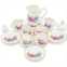 Odoria 1/12 Miniature Porcelain Tea Set 15Pcs Dollhouse Decoration Accessories, Pink Blossom