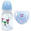 MYREBABY Blue Style Pacifier and Bottle 2 Piece Set Safest Reborn Baby Doll Accessories