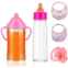 COSYOVE 5-Piece Baby Doll Feeding Set with Disappearing Milk and Juice Magic Bottles, Bibs, and Pacifier - Perfect Baby Care Doll Accessories