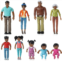 Beverly Hills Doll Collection Sweet Lil Family African American Dollhouse People Set of 9 Action Figure Set - Grandpa, Grandma, Mom, Dad, Sister, Brother, Toddler, Twin Boy & Girl