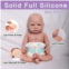 SERENDOLL 18.5 inch Realistic Full Silicone Baby Doll Can Drink Water,Lifelike Reborn Baby Dolls, Toy, and Collectible.Bald Boy
