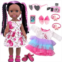 ZNTWEI 14.5 Handmade Braid Hair Black Doll & Accessories - African American Reborn Toy for Kids Aged 2-7 Years