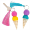 Fun Express Pom-Pom Ice Cream Cone Keychain Craft Kits, Makes 6