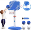 HYES Toddler Basketball Hoop Indoor, Kids Basketball Hoop Outdoor with Adjustable Height/4 Balls/2 Nets, Mini Basketball Goal Court Sport Toys Gifts for Backyard Games Outside Swim