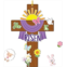 Haooryx 28 Pack Easter He is Risen Cross Craft Kit, Make Your Own Jesus Resurrection Cross Hanging Ornaments Thankful Craft for Church Sunday School Classroom Christian Easter Day