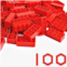 WEBRICK Classic Building Bricks 100 Pieces 2x4 Red (Bright Red), Classic Brick Block Parts and Pieces 3001, Compatible with Lego, Age 6+ Creative Building Block Toys for Kids