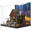 NAOCARD Acrylic Display Case for Lego 21341 Disney Hocus Pocus: The Sanderson Sisters Cottage Building Bricks, Dustproof Display Box, Customized Decorative Box & HD Painted Backgro