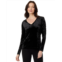 Womens Elliott Lauren Velvet Poof Sleeve Top