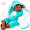 Milidool Black Reborn Baby Dolls Girl Doll 22 inch African American Lifelike Newborn Baby Girl Dolls Realistic Silicone Baby Doll That Look Real with Lamb Theme Set Gift