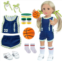 DOTVOSY 18 Inch Doll Clothes and Accessories - Basketball Clothes Sports Set Designed for 18 Inch Girl Doll Include Doll Clothes, Hair Bands, Bracers, Shoes, Socks and Basketball