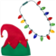 Windy City Novelties Ugly Sweater Christmas Party Kit - Holiday LED Elf Hat + LED Christmas Bulb Necklace Combo (LED Elf Hat + Necklace)