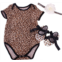 NPK collection Reborn Baby Doll Leopard Romper Clothes Set for 20-22 Inch Reborns Newborn Girl Dolls Bodysuit Toy