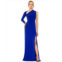 Betsy & Adam Long Jersey Asymmetrical Sleeve Gown