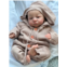 Zero Pam Lifelike Newborn Baby Doll Soft Silicone Realistic 19Inch Reborn Baby Doll Soft Weighted Body with Headwear Reborn Toddler Doll Handmade with Accessories Birthday Gift