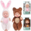 ONEST 2 Sets 4 Inch Dolls Cute Baby Dolls Include 2 Pieces Baby Mini Dolls, 2 Sets Handmade Doll Clothes