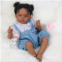 CARANOVO Black Reborn Baby Doll - 20 Inch Soft Body Realistic Newborn African American Baby Girl Doll Toy Gift for Kids Age 3+