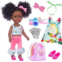 ebuddy Dolls & Accessories African Baby Doll 14.5 Inch Reborn Baby Doll Black Baby Dolls Real Life Baby Dolls with 2 Outfits and Accessories