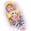 LBYLYH Reborn Baby Boy Dolls 22/55Cm Reborn Toddler Doll Soft Vinyl Silicone Real Life Like Looking Newborn Dolls Magnet Pacifier Birthday Gifts Toys, Yellow Cow Clothes