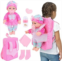 DONTNO 12 Inch Baby Doll with Clothes and Backpack Carrier,Reborn Baby Alive Doll with Bottles Nipple