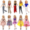 Carreuty 10 Pcs Doll Clothes Compatible with Barbie 11.5 inch Doll Handmade Casual Wear Including 5 Fashion Tops and Pants Outfits 5 Fashion Dresses in Random Easter Birthday Gift for Girls
