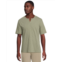 Mens Vince Slub Split Neck Short Sleeve