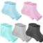 Selizo 5 Pairs Moisturizing Gel Heel Socks Open Toe Socks for Dry Hard Cracked Heels, 5 Colors