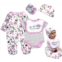 Babyfere Reborn Baby Girl Doll Clothes Accessories 5 Pieces Set Suitable 20-22 inch Reborn Dolls Newborn Baby Outfits