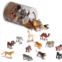 Terra by Battat - 60 Pcs Wild Creatures Tube - Realistic Mini Animal Figurines - Lion, Hippo, Tiger, Bear & More Safari Animals - Plastic Educational Toys for Kids and Toddlers 3 Y