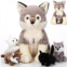 Honoson 5 Pcs Wolf Plush Set 14 Inch Mommy Wolf Stuffed Animal with 4 Cute Baby Wolves in Her Zippered Tummy Soft Wolf Plushie for Wolf Lover Boys Girls Birthday Party Favors Gifts