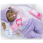 TatuDoll Realistic African American Black Girl Doll Girl Lifelike Reborn Baby Dolls Soft Vinyl Silicone 22 Inches Handmade Reborn Babies Weighted Black Baby Girl Doll