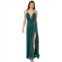 Womens Betsy & Adam Long Metallic Knit Dress